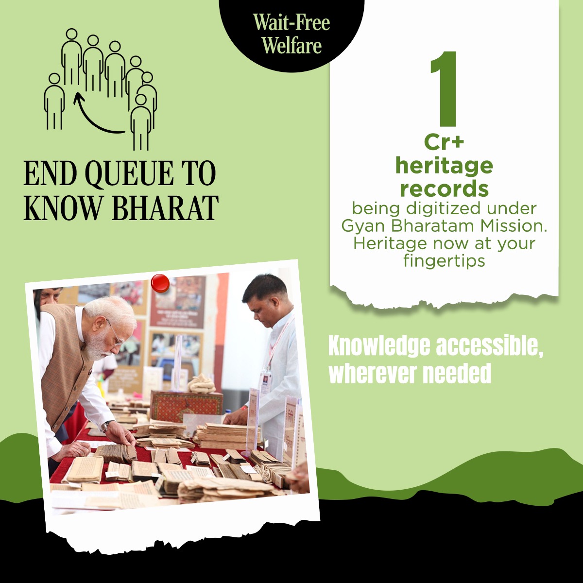 TexMinIndia's tweet photo. Access to heritage is no longer limited by geography.   More than 1 crore manuscripts and heritage records have been digitised under the Gyan Bharatam Mission, preserving India's knowledge traditions while making them accessible to future generations. 

#12YearsOfVikasBhiVirasatBhi