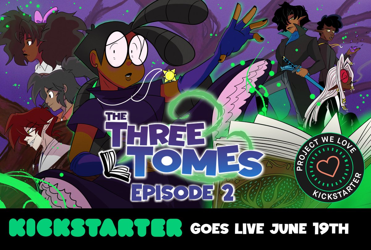 breanimator's tweet photo. Have you guys heard of the Indie Animation series The Three Tomes ? A Queer Bi4bi love triangle romantasy adventure that does exactly this? The pilot is on YouTube and episode 2 Kickstarter is this Friday. Black teen witch girl x two vampire boys https://t.co/4ZF2yda8k1