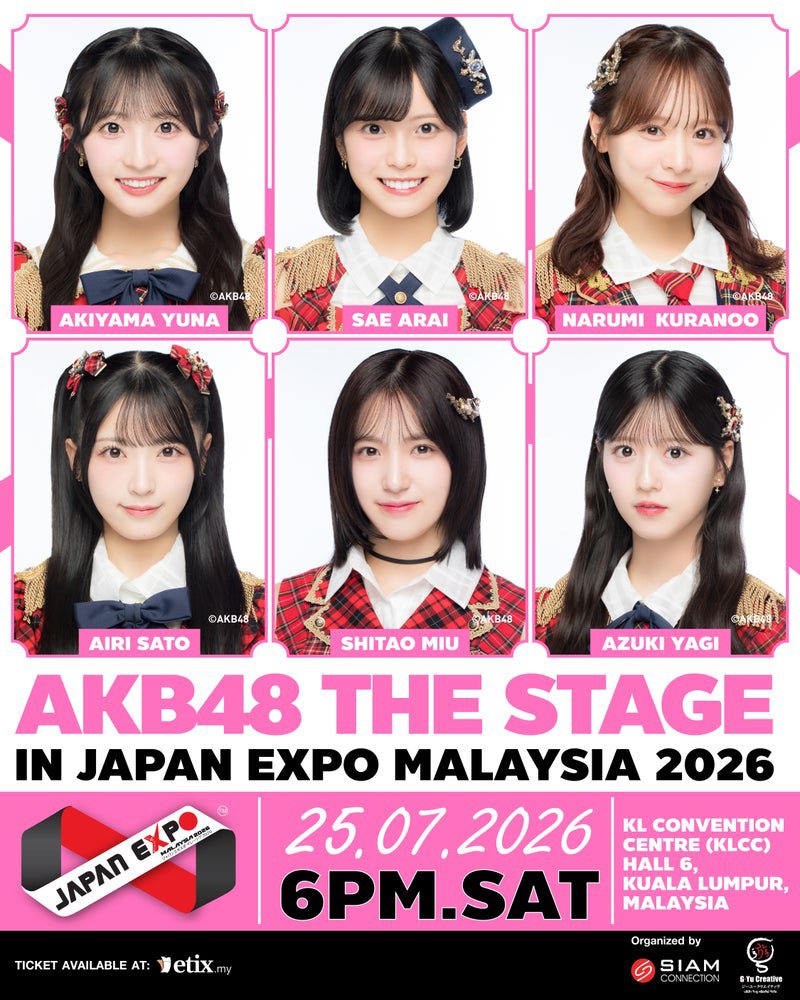 CTH_48's tweet photo. [UPDATE]  

AKB48 &amp; KLP48 resmi masuk line up di acara "JAPAN EXPO MALAYSIA 2026"   

Tanggal: 24-26 Juli 2026 

Lokasi: KL Convention Centre / KLCC.

#JAPANEXPOMALAYSIA
#JEM2026 https://t.co/HNB5U1ycRL