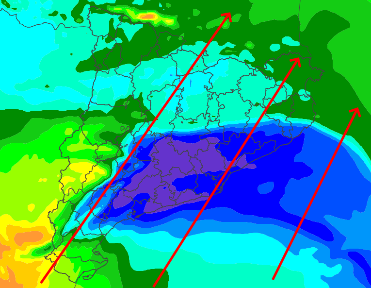 MeteoElpito's tweet photo. Així ens dibuixa el model MOLOCH la massa humida que travessarà Catalunya la pròxima matinada i matí de divendres.

Gotellades i algunes tempestes amb llamps i trons acompanyats de fang.

Molt soroll i ben poca aigua en general.

Telonera de la onada de calor que inicia dissabte https://t.co/RWjmbrzLlz