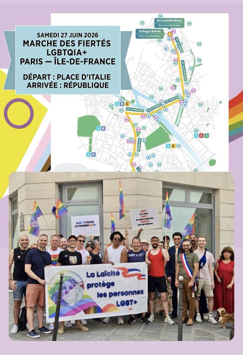 GatiponMatthieu's tweet photo. 🚫🇫🇷🏳️‍🌈 Exclure @FiertesC de la Marche des Fiertés de Paris parce que nous défendons la laïcité, l’universalisme et une conception rassembleuse de l’égalité est une faute politique de l' @InterLGBT. https://t.co/SCRUqthxX8