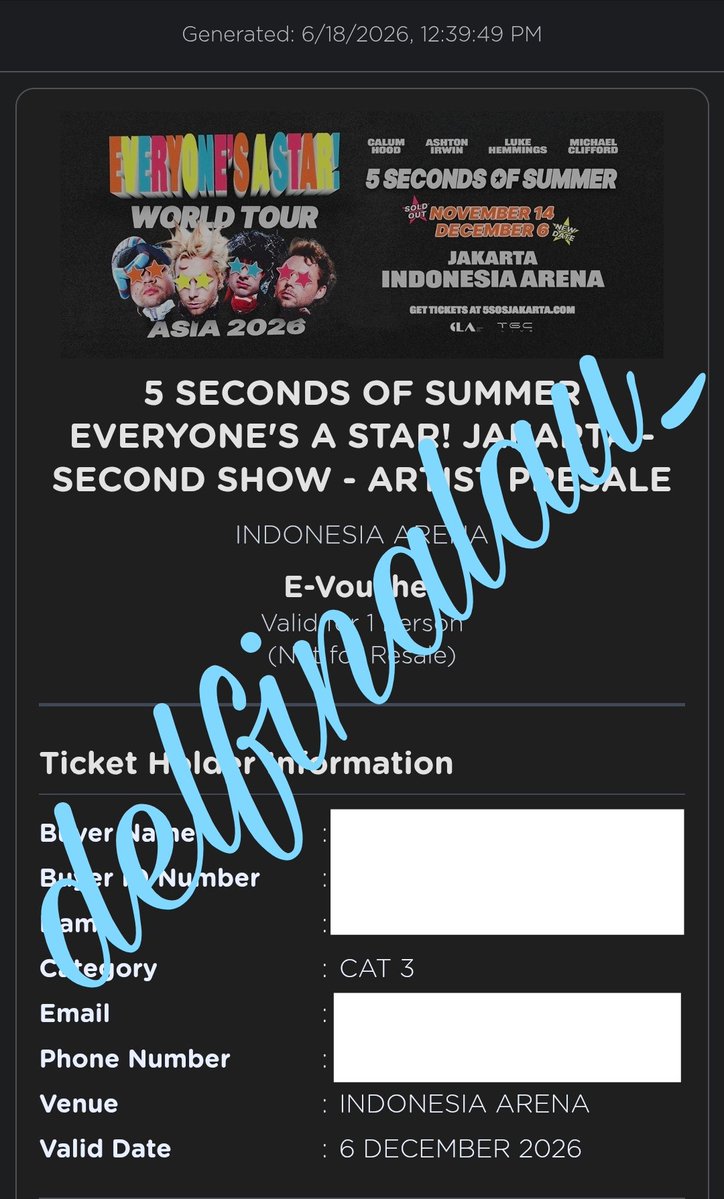 delfinalau_'s tweet photo. akhirnya secured 5SOS EAS Jakarta 🥹
big thanks to @oharitix udah bantu aku jaswar 🥰❤️ https://t.co/U0enO66jeP