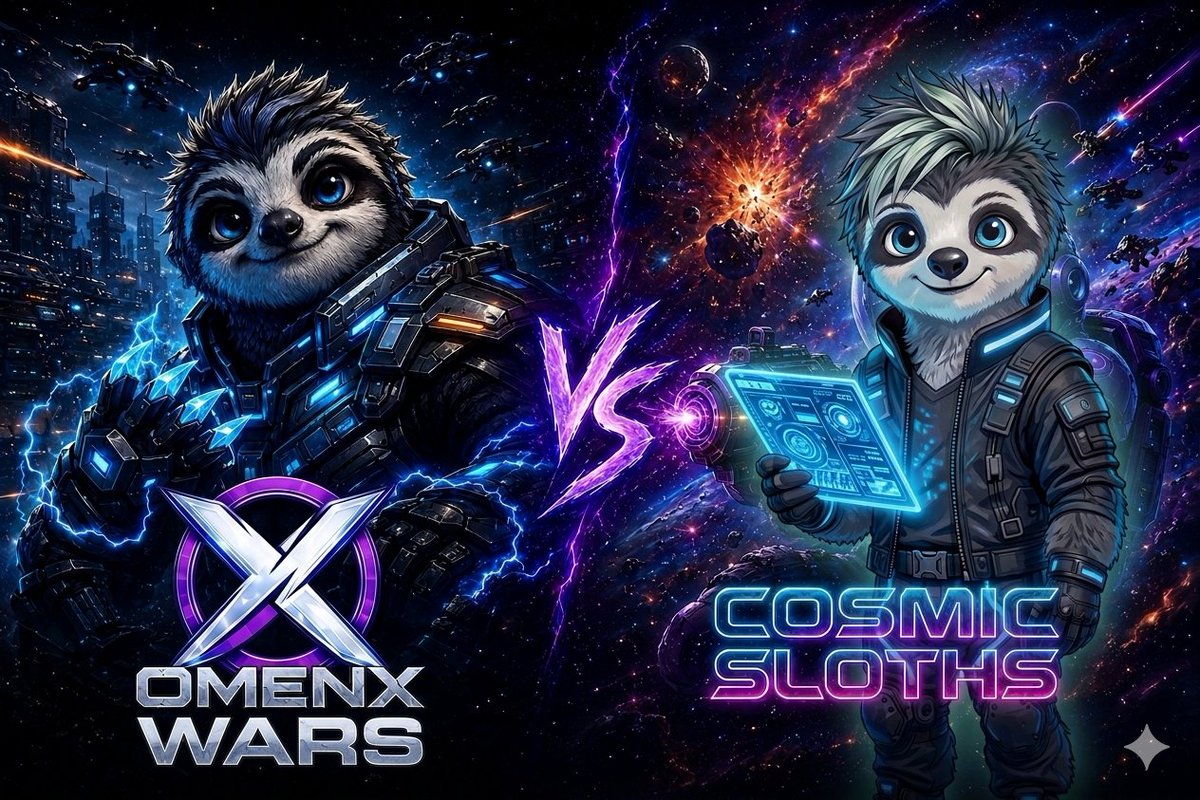 OMEN_FOUNDATION's tweet photo. OMENX Wars vs Cosmic Sloths — which one are you grinding right now?

A) **OMENX Wars** — Clan boss battles, boost DPS, chase multipliers up to 256x tied to BTC blocks 🔥  
B) **Cosmic Sloths** — Roguelike survival shooter, Armory upgrades, leaderboard rewards & squad raids 🦥  
C) Both! (can’t choose)  
D) Still checking them out — convince me!

Vote + reply with your favorite part (high multipliers? boss fights? etc.). Top comments get featured in quoted post.
#OMENX #OmenWars #CosmicSloths #GamePoll