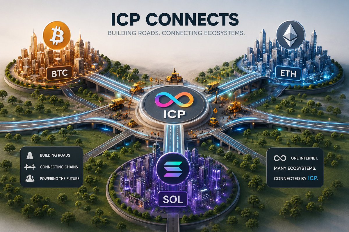 JackDeviation's tweet photo. "The Internet Computer ($ICP ) is too complicated."

ICP runs applications on blockchain networks. 

Think of ICP as a decentralized version of Amazon Web Server or Microsoft Azure. (Large companies that store data)

Instead of your app running on one company's servers, it runs on a global computer (blockchain network).

______________________________________
Or

Imagine every blockchain is its own city-

Bitcoin, Ethereum, Solana, and others. 

ICP builds the highways, bridges, and infrastructure that lets those cities trust each other, communicate and move value between each other without friction