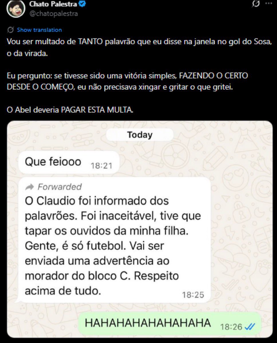 _FlaDaDepressao's tweet photo. @chatopalestra @CazeTVOficial https://t.co/0lGlPwDvLV