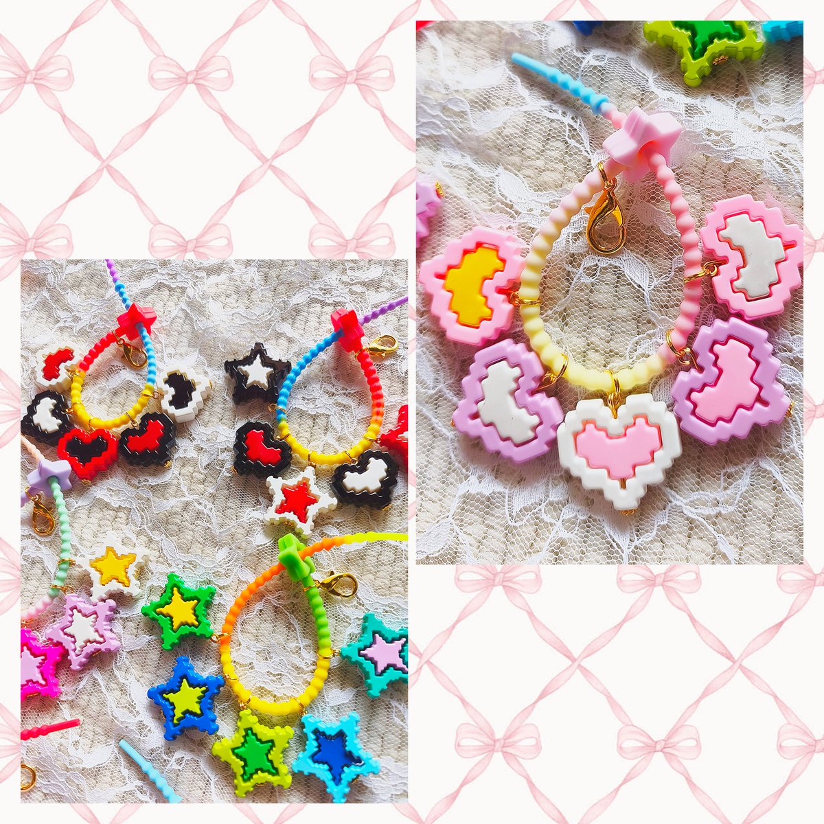 kodomonoouchi2's tweet photo. あれから7時間…_(┐「ε:)_
気が狂ったように作り続けたじゃらじゃらなキーホルダーたち😍
大きなカニカン付けたからそっちでも付けれます
シリコンバンドってちょっと前も流行ったけど…また流行ってきたよね✨👀
カラフルポップもジワジワ来てます(*´ω`*)
#カラフル #colorfulPOP #平成レトロ https://t.co/IyHsKIm6Zz