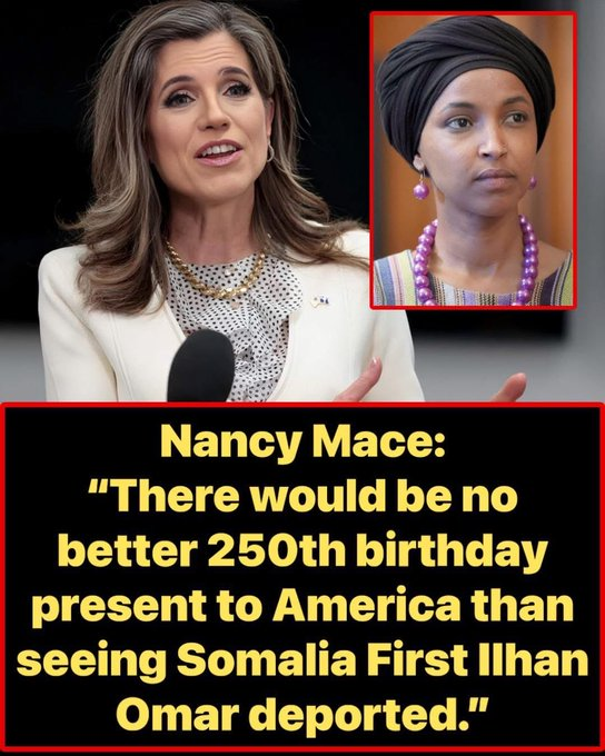 Americangirl0D's tweet photo. “There would be no better 250th birthday present to America than seeing Somalia First Ilhan Omar deported.”

— Nancy Mace https://t.co/eKJlnZ8R0i