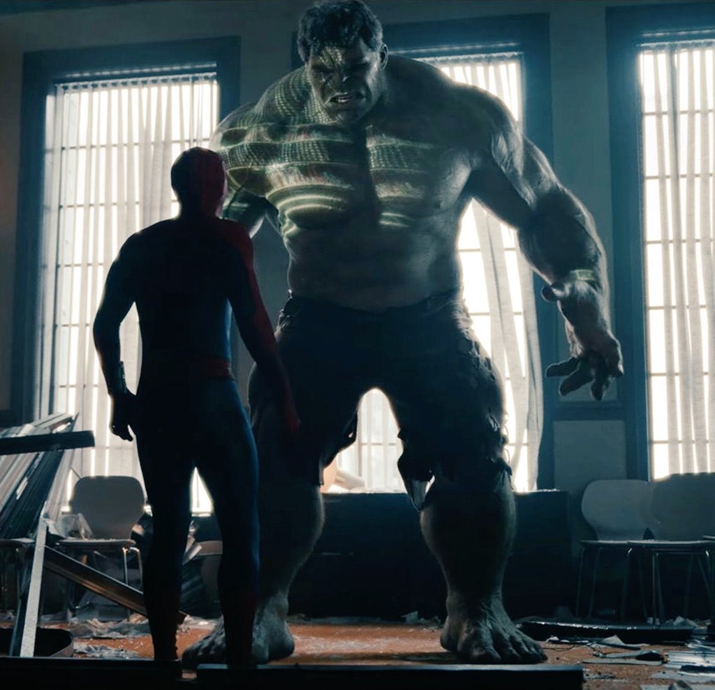 MarvelExrth616's tweet photo. Hulk Looks Significantly Bigger in Spider-Man: Brand New Day

A side-by-side comparison between Avengers: Age of Ultron and Spider-Man: Brand New Day reveals a noticeable difference in Hulk’s size.

In Age of Ultron, Black Widow (around 5'7") stood next to Hulk and reached approximately up to his waist. 

However, in the new footage from Brand New Day, Spider-Man (Tom Holland, ~5'8") stands in front of Hulk and reaches his knee level

This visual analysis suggests that Hulk has been scaled up considerably for this film.