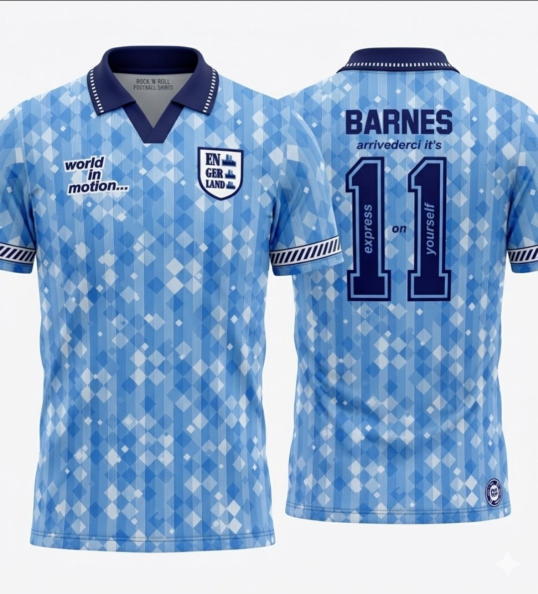 ROCKNROLLFOOTB1's tweet photo. Is it coming home? Are we getting those Italia 90 vibes already?
It's time to get your kit on!
#England #worldcup2026 #englandfootball #3lions #threelions https://t.co/SkPRWKtMD4