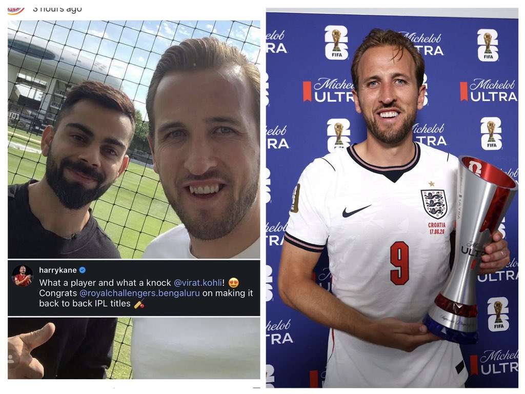 lomennTea's tweet photo. Hary Kane Wished Virat Kohli For RCB IPL Final win, won the POTM in First FIFA WC Match of England.
#FIFA #Virat https://t.co/wWJBCKeZLQ