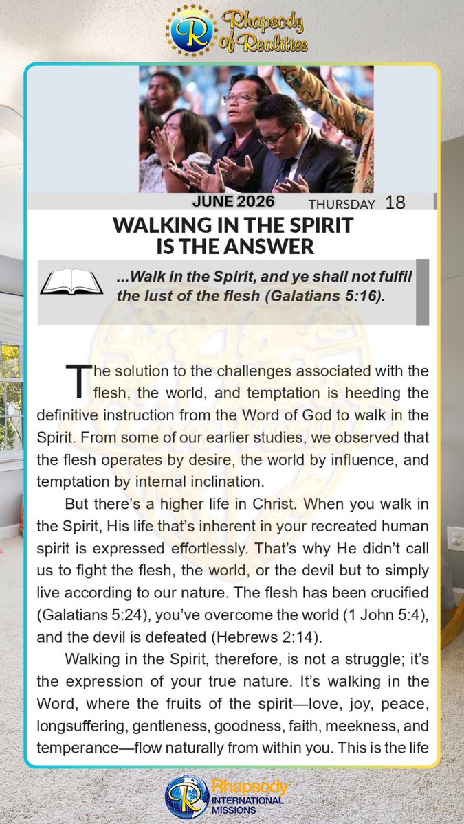 maghSUIZ's tweet photo. Rhapsody of Realities 
Thursday, 18th June 2026. https://t.co/ZSx0iDjSXB