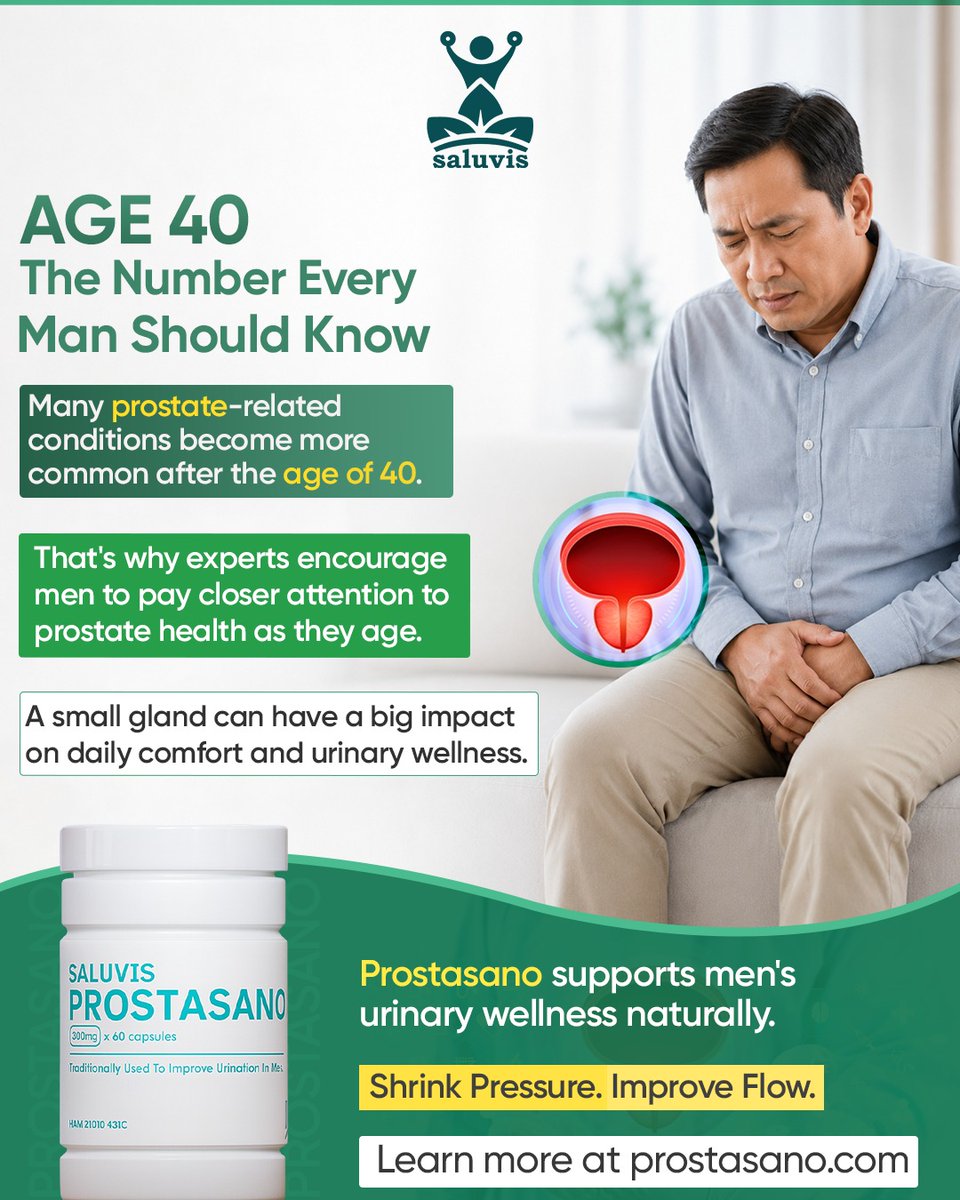 Prostasano's tweet photo. After 40, prostate health deserves more attention.

Awareness, healthy habits, and understanding urinary wellness can help support long-term wellbeing.

 Get Info:
🔗 https://t.co/WFcbZSjonY

🌐 https://t.co/rvQASzYonb

#ProstateHealth #MensHealth #HealthyAgeing #UrinaryHealth https://t.co/cMgsaaNpOV