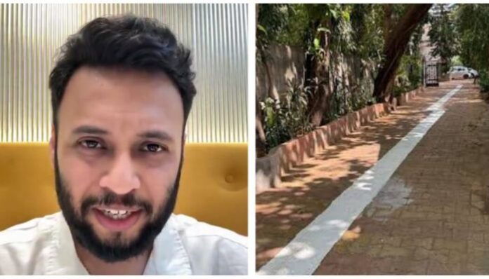OpIndia_com's tweet photo. Beef enthusiast Prasad Vedpathak called a harmless Jain white pathway “Jain Jihad”.

Now he claims he is being harassed, threatened and framed in false cases.

The pathway was made for barefoot Jain monks and nuns to follow ahimsa during monsoon.

https://t.co/1ago089Naw https://t.co/ZupiK3ksTZ