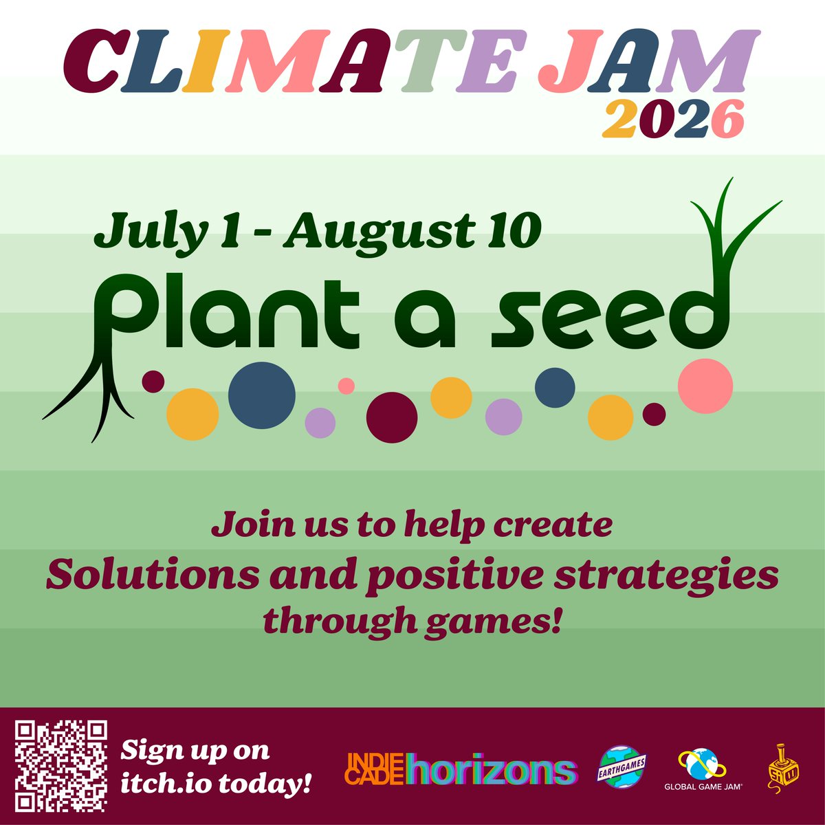 globalgamejam's tweet photo. Calling anyone looking to make games that can contribute to a better future, one we want to see! 

We invite game creators &amp; anyone who cares about climate from around the world to make games that explore solutions to address a rapidly changing planet.

🌿https://t.co/2jMCA4mKSL https://t.co/KvcESbAlrd