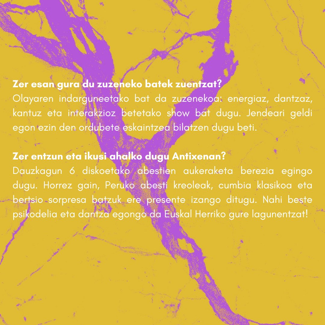 burrunda's tweet photo. Domekan, egun  osoko egitarauari bukaera emateko, Olaya Sound System izango dugu  gurean, 18:00etatik aurrera, Antixena gaztetxean.
Han ikusiko dugu elkar! https://t.co/n0nGYJVa1w