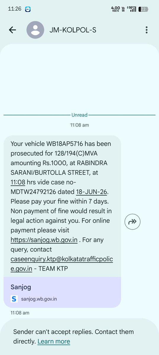 arnabsarkar15's tweet photo. @KPTrafficDept 

Dear Sir,

This bike is being purchased by us at Arambagh location and never ever we gone beyond Arambagh area. How can you fine a scooty which never ever crosses even Arambagh area since inception. Need your urgent intervention in this. https://t.co/8O5msearSe