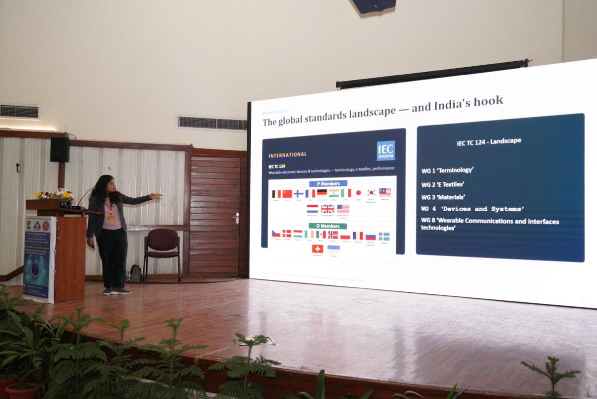 UnivofDelhi's tweet photo. A seminar on "Wearable Technologies: Advancing Innovation through Standards", was jointly organized by the **Electronics & Information Technology Department (LITD), Bureau of Indian Standards (BIS) and the Institute of Informatics & Communication, University of Delhi South Campus, on 17 June 2026 at the S.P. Jain Auditorium, University of Delhi South Campus, New Delhi.

The seminar brought together eminent dignitaries, policymakers, academicians, researchers, industry experts, and innovators to discuss the rapidly evolving landscape of wearable technologies and the critical role of standards in driving innovation, safety, reliability, interoperability, and security.

The event featured insightful deliberations on emerging areas such as wearable electronics, e-textiles, printable electronics, health monitoring systems, diagnostics, and patient care technologies. Discussions also highlighted key challenges related to standardization, cybersecurity, privacy, testing infrastructure, and regulatory frameworks.

A key takeaway from the seminar was the importance of fostering collaboration among government, industry, startups, academia, and R&D institutions to develop robust standards and testing methodologies that support India's vision of becoming a global leader in wearable technology innovation.

#WearableTechnology #BIS #Standards #Innovation #DigitalHealth #HealthTech #ETech #Research #AcademiaIndustryCollaboration #UniversityOfDelhi #TechnologyStandards #CyberSecurity #MakeInIndia #FutureTech