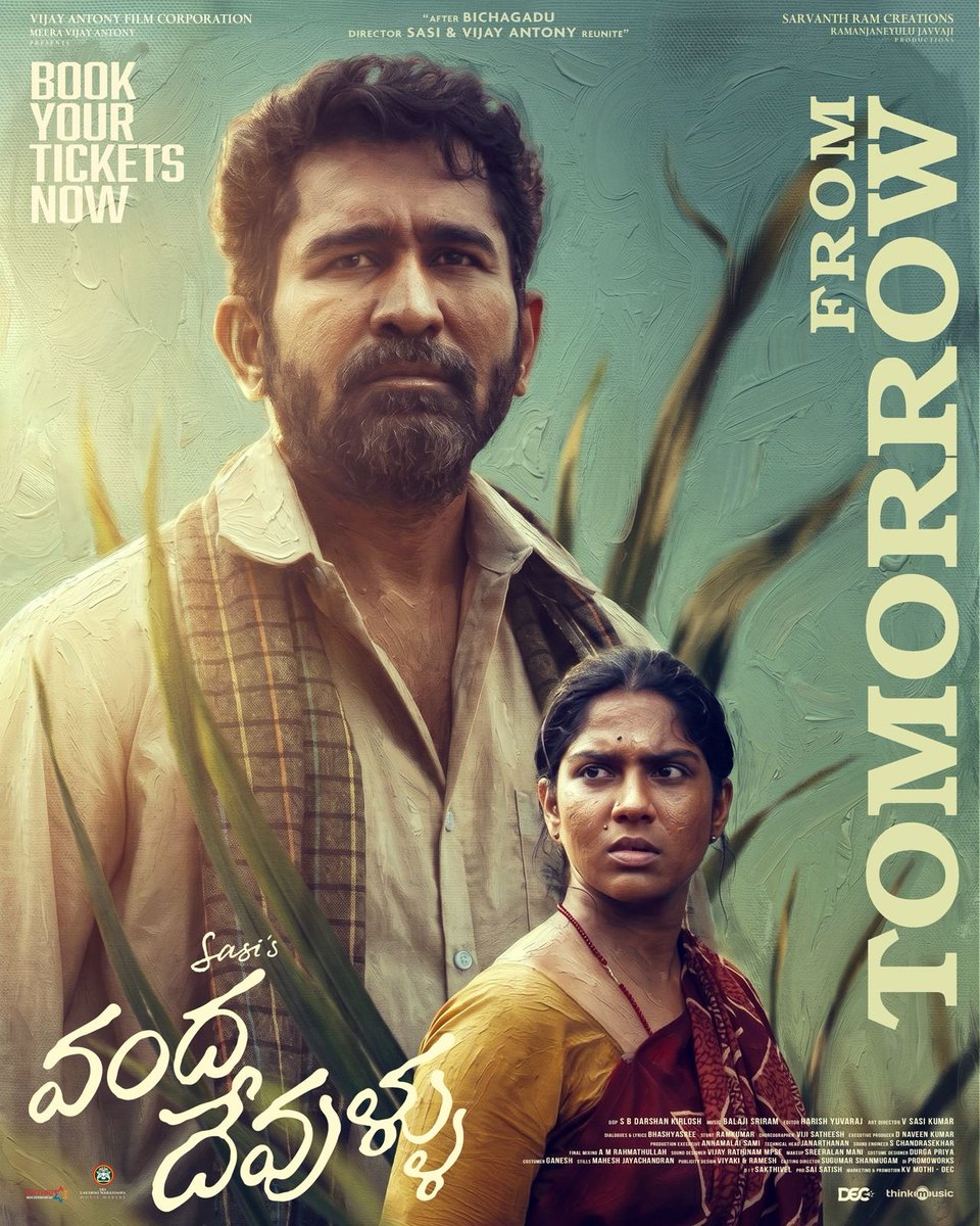 HanuNews's tweet photo. Grand Release Tomorrow @vijayantony #Vandadevullu A family Biopic. 
బిచ్చగాడు సినిమా తర్వాత, డైరెక్టర్ శశి, విజయ్ ఆంటోనీ కాంబినేషన్ లో వస్తున్న సినిమా. https://t.co/hnNXRu30sw