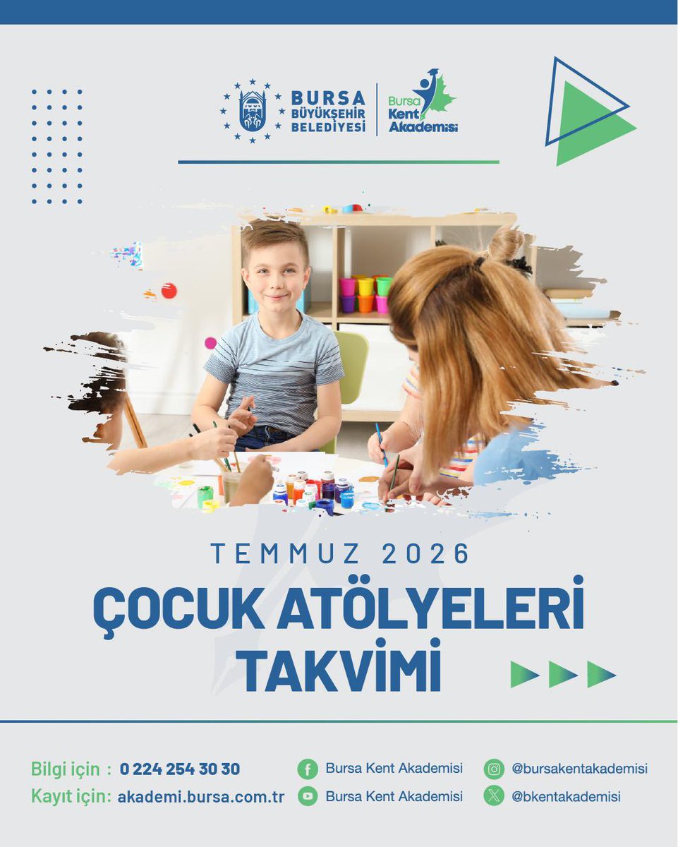 busmekbursa's tweet photo. ☀️ Bursa Kent Akademisi Yaz Dönemi Atölyeleri Başlıyor!
 
Bursa Büyükşehir Belediyesi Bursa Kent Akademisi, çocuklarımızın ve gençlerimizin yaz tatilini verimli, eğlenceli ve öğretici etkinliklerle değerlendirmeleri için Yaz Dönemi Atölyelerini başlatıyor. https://t.co/r4oI9CXVgl