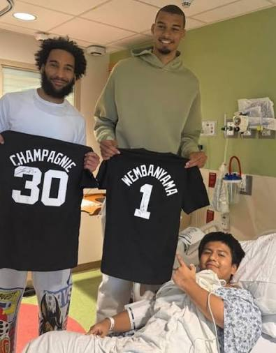 offwemby's tweet photo. question it all but never wemby's love for the children https://t.co/tZGN9wK1Rk