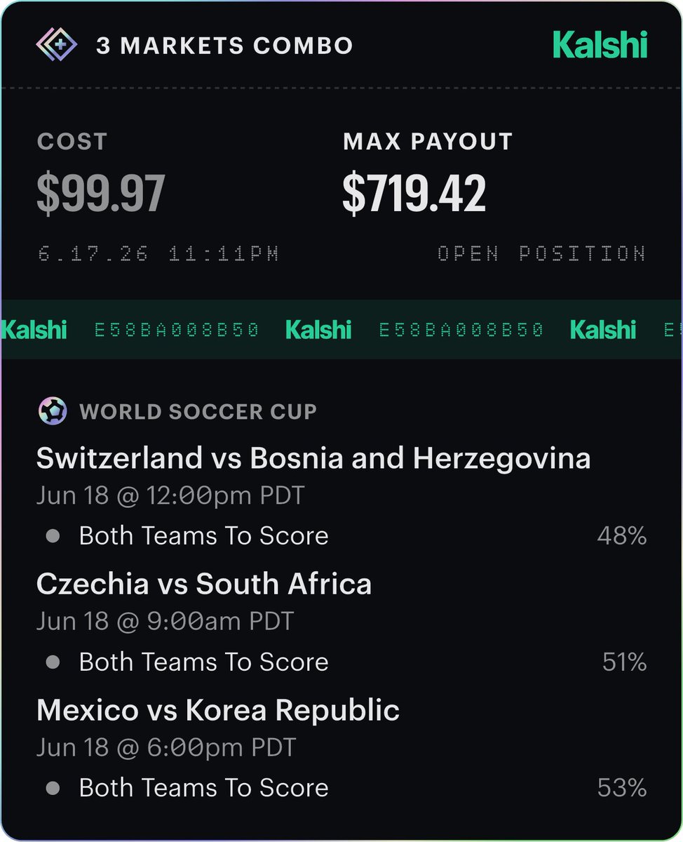 GoldenGemas's tweet photo. Hey! I just made a prediction on Kalshi. Think you'd call it differently? Try it here: https://t.co/NMjw5f1SjZ https://t.co/HdyaDlRaSR