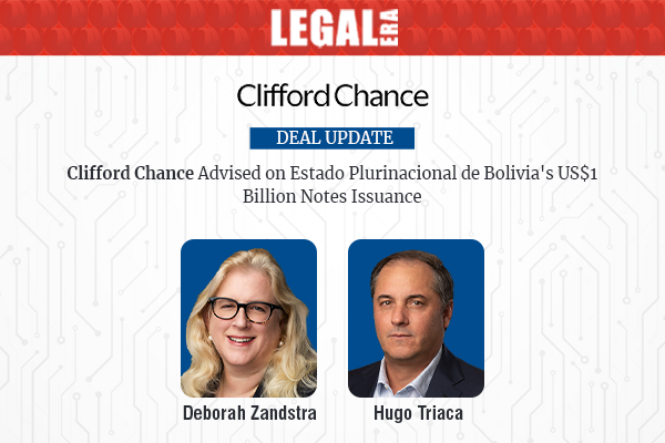LegalEraGlobal's tweet photo. Clifford Chance Advised On Estado Plurinacional de Bolivia’s US$1 Billion Notes Issuance
Link to read full News:
https://t.co/lFopspNEA7
#LegalEra #DealNews #CliffordChance #Bolivia #NotesIssuance #CapitalMarkets #DebtCapitalMarkets https://t.co/hKE1h9Wmtm