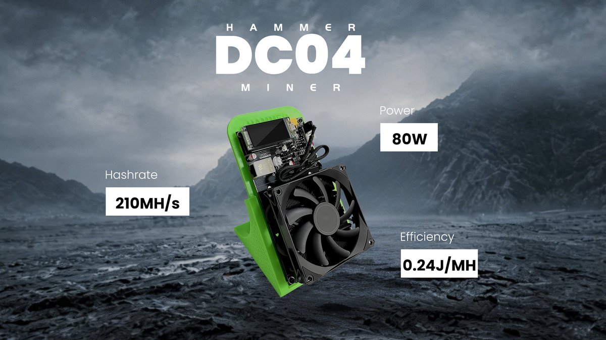 hammerminer's tweet photo. β‘ More Hashrate. Same Efficient Philosophy.
Meet the Hammer DC04 Miner.
πΉ 210 MH/s Hashrate
πΉ Only 80W Power Draw
πΉ 0.24 J/MH Efficiency
πΉ Compact Desktop Design
π https://t.co/0BknHAIEDt
π§info@hammerminer.com
#HammerMiner #DC04 #CryptoMining #MiningRig #HomeMining #Web3 https://t.co/iEPA8xTvbV