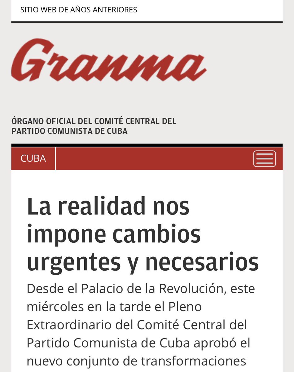 MagJorgeCastro's tweet photo. ⚠️⚠️Díaz-Canel defendió este miércoles medidas que durante años fueron rechazadas por el oficialismo… una mayor participación del sector privado, inversión extranjera en mipymes, menos actividades prohibidas y el fin de los topes generalizados de precios.

Pese a ello, insistió en que el objetivo es «continuar avanzando en el proceso de construcción socialista» y reiteró que la empresa estatal seguirá siendo «el pilar fundamental de la economía».

Un nuevo experimento fallido.