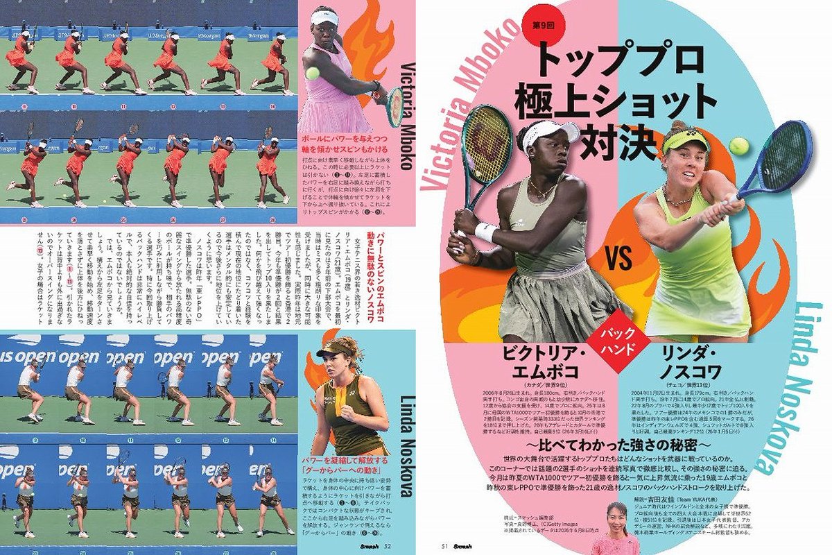 現在発売中のスマッシュ8月号では「トッププロ極上ショット対決」と