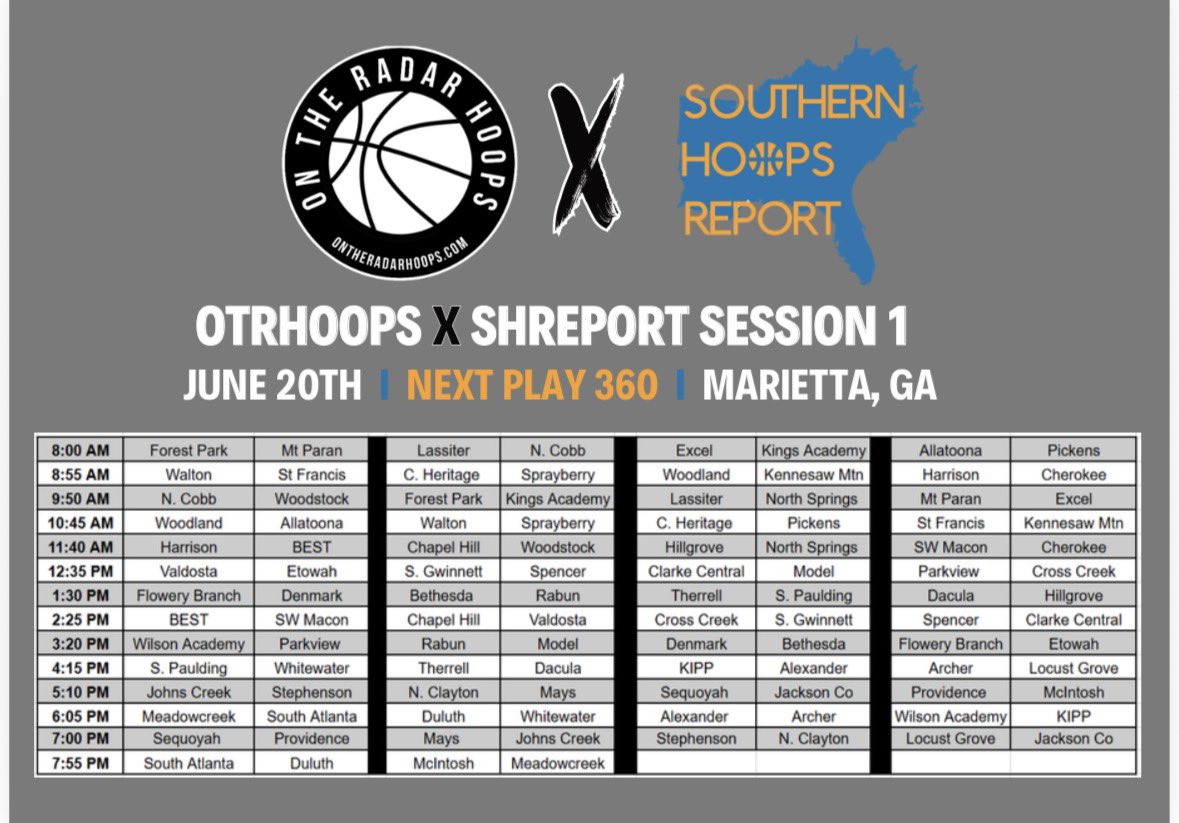 DrKrisWatkins's tweet photo. OTRHoops x SHReport Shootout Session 1

THIS SATURDAY June 20th
-Next Play 360
-54 Teams!!!!
-Schedule is live!!!

Coach Coaches/Media Pre-Register Here:
https://t.co/bgNhmMWQtY https://t.co/9aKXi9rj34