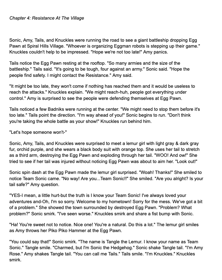 Writer_235's tweet photo. Sonic IDW: Awaken Time.

Chapter 4: Resistance At The Village.

Summary: Team Sonic travel Spiral Hill Village to meet a new friend to protect the village, and old faces in Sol Dimension.

#SonicIDW #TeamSonic #AdventureStory https://t.co/m9ZDeeJcI5