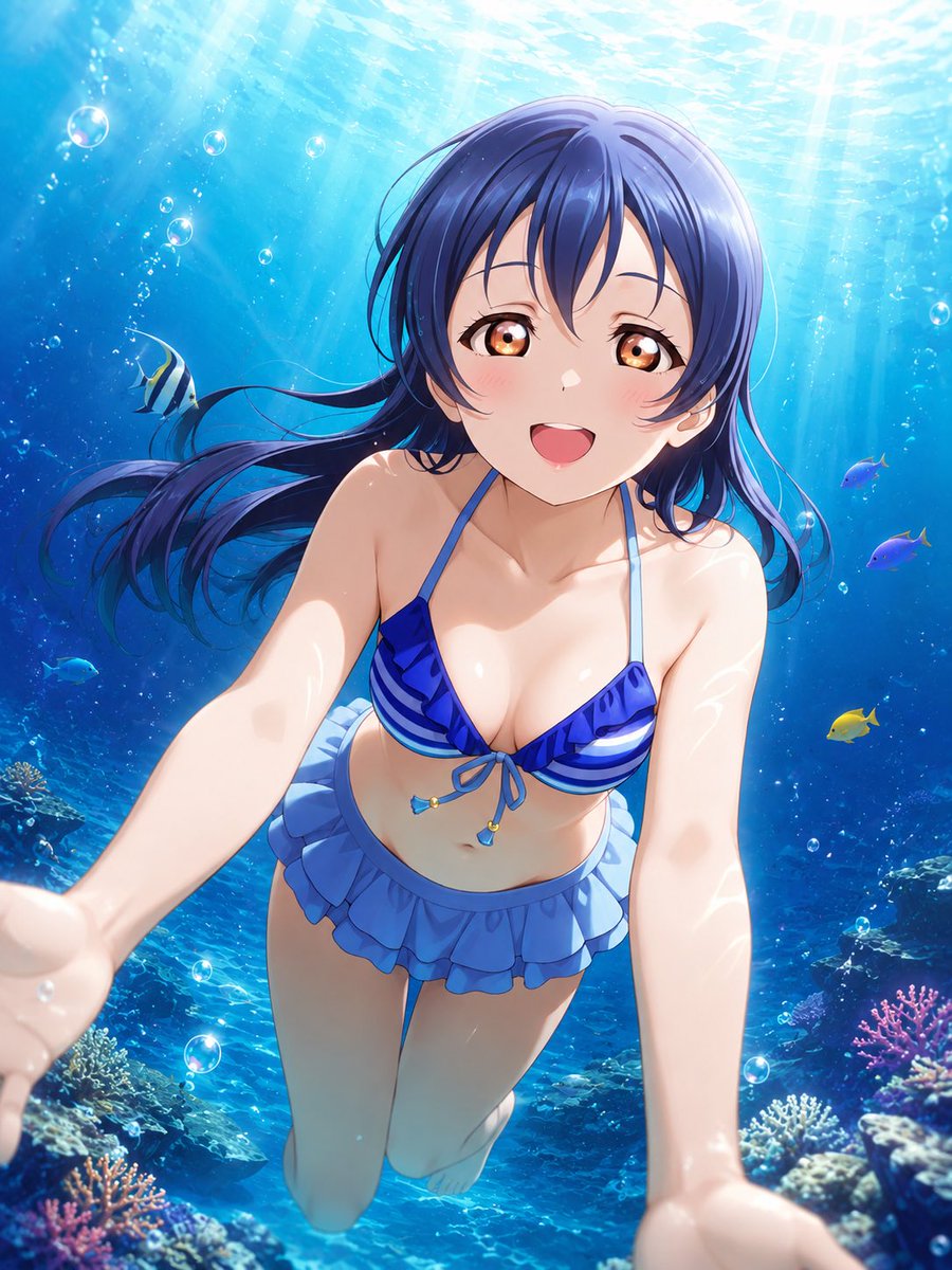 ponde_potato's tweet photo. 海の中の海未ちゃん

#園田海未
#AIイラスト https://t.co/rZrzn7AAX3