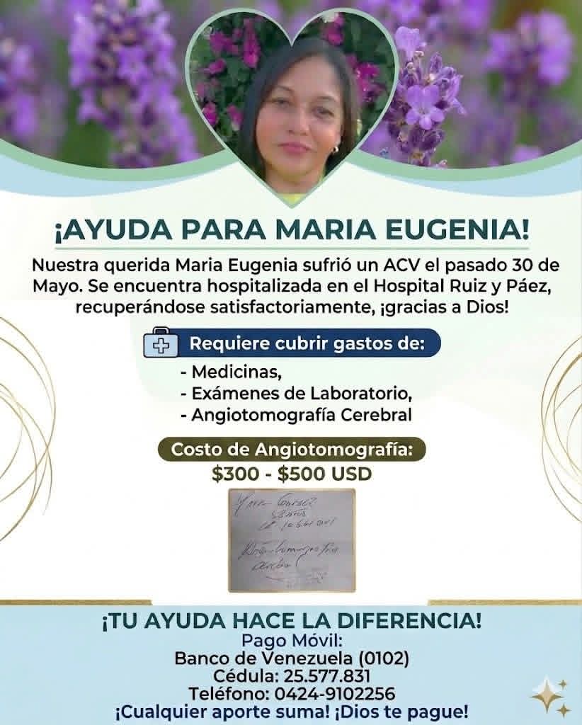 rafago23's tweet photo. María Eugenia necesita de una ayuda amiga. Está recluida en el Hospital Ruiz y Paez. Cda Bolívar. Es de Caicara del Orinoco. @globovision @MPPEUVEN @mippci_ven @dcabellor https://t.co/pdhzkmrvDf