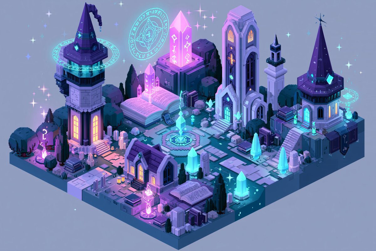 Isometric 3d Miniature World Themed Around Subject, Featuring Stylized Terrain
