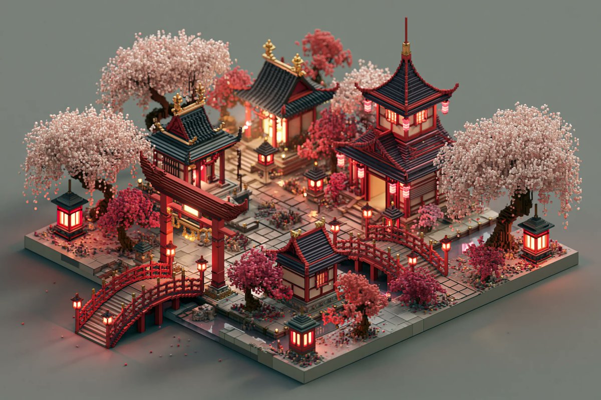 Isometric 3d Miniature World Themed Around Subject, Featuring Stylized Terrain