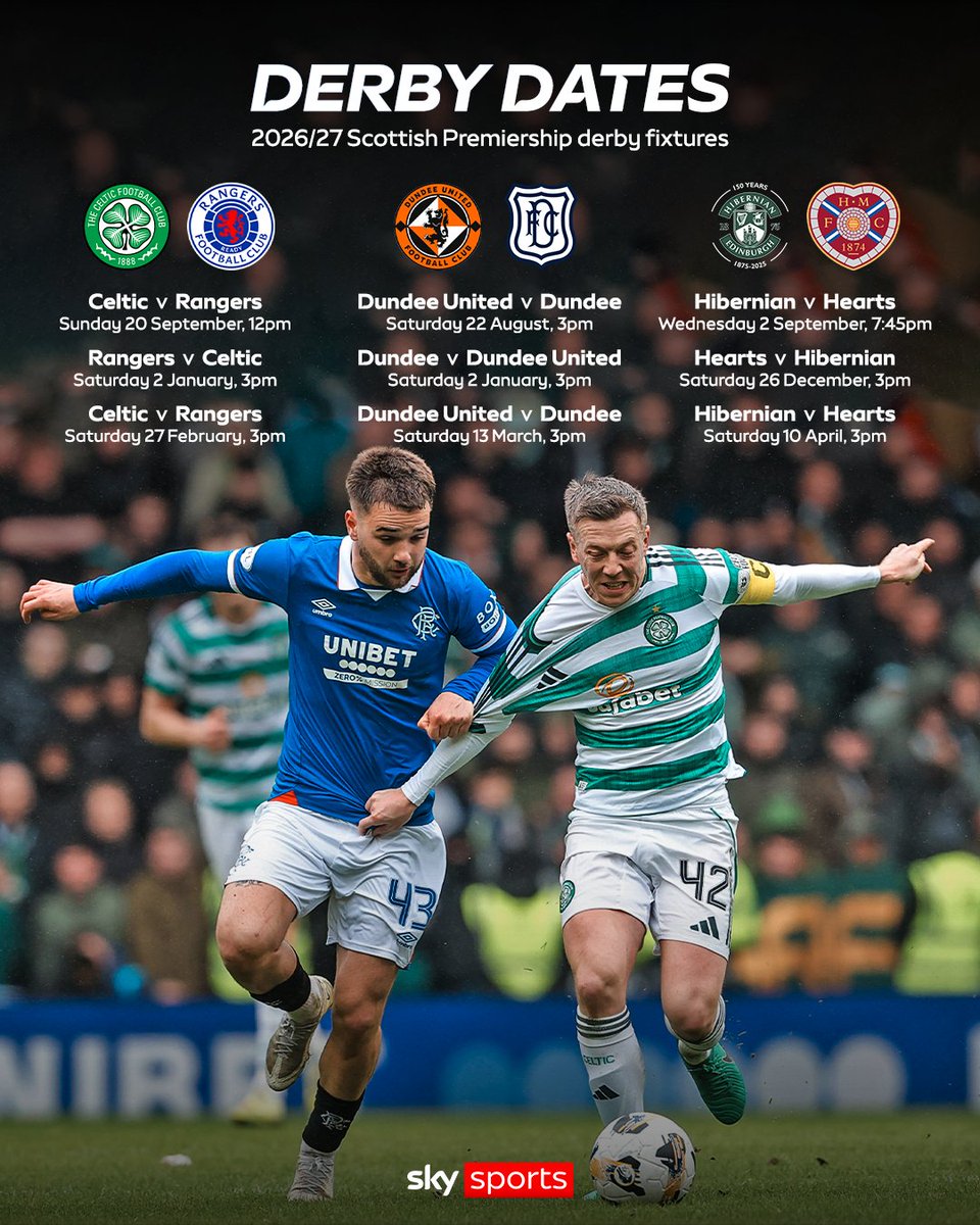 SkyFootball's tweet photo. For the first time, every match across the opening weekend of the 2026/27 Scottish Premiership season will be shown live on Sky Sports ⤵️ https://t.co/KylIKclj9c