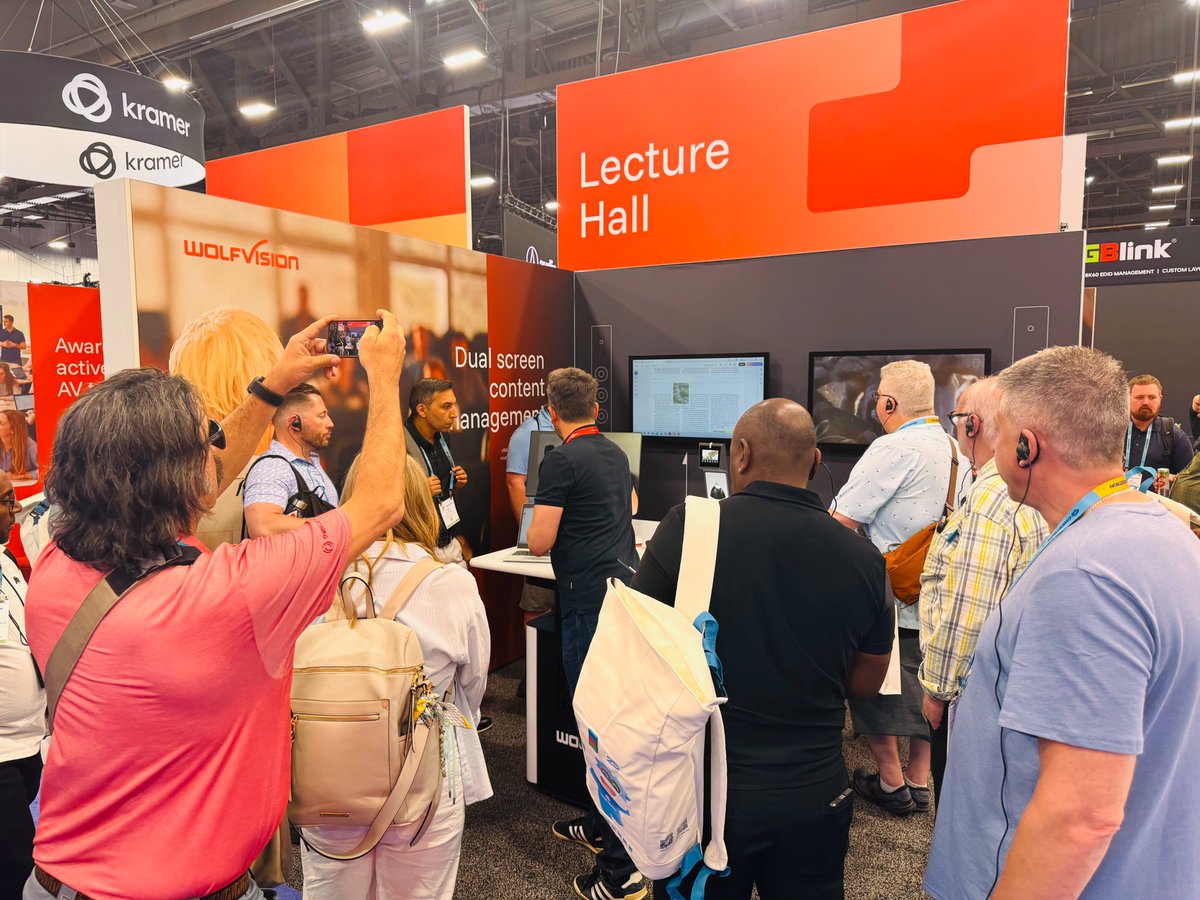 WolfVision_EU's tweet photo. 🚀 Day 2 is underway at #InfoComm26 in Las Vegas, and the WolfVision booth is open for another full day of live demonstrations, conversations, and hands-on product experiences.
👉More info: https://t.co/TQEPcbra0G
#WolfVision #ProAV https://t.co/WJ1NbspaUs