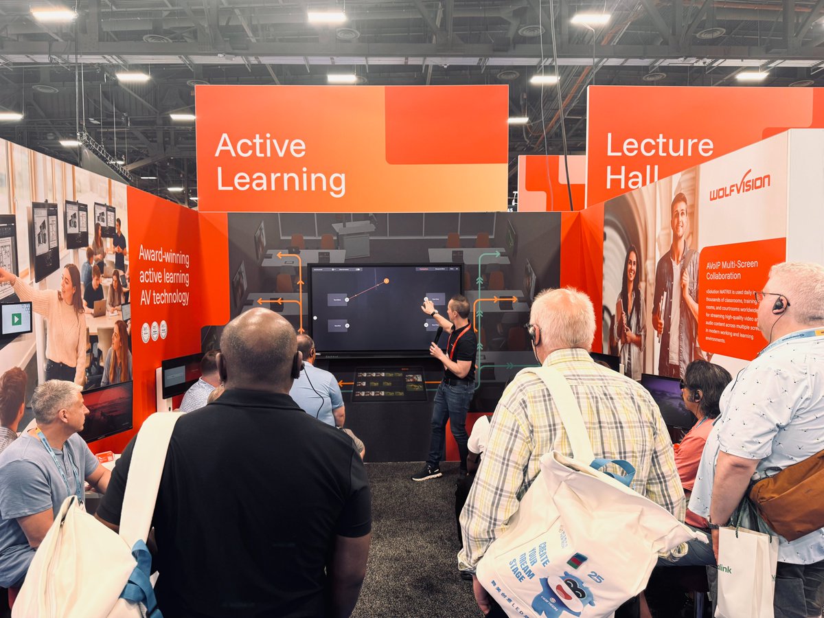 WolfVision_EU's tweet photo. 🚀 Day 2 is underway at #InfoComm26 in Las Vegas, and the WolfVision booth is open for another full day of live demonstrations, conversations, and hands-on product experiences.
👉More info: https://t.co/TQEPcbra0G
#WolfVision #ProAV https://t.co/WJ1NbspaUs