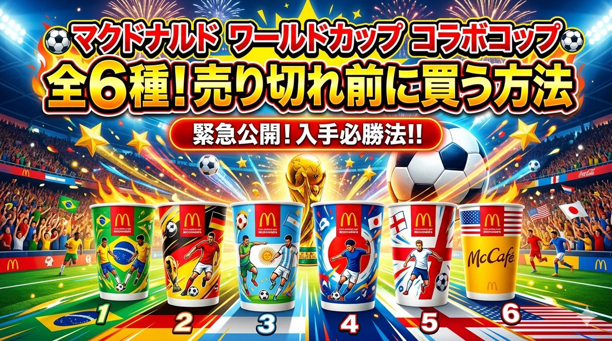 penasona's tweet photo. マック×FIFAワールドカップ26が激アツすぎる🔥🔥🔥

限定コップだけじゃなく、バーガーもサッカーボール風バンズ⚽️🍔

これはサッカーファンなら一度は買いたい…！

値段・種類・入手方法まとめ👇
👉https://t.co/SbZWmQnnlU

#FIFAワールドカップ26
#マクドナルド
#VIVAワールドマック https://t.co/kstcSuNatM