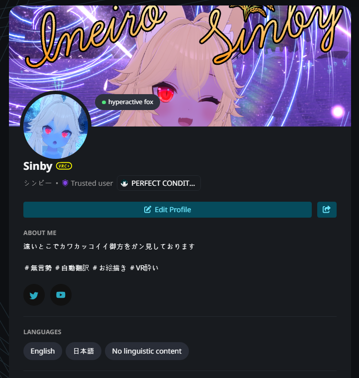 たまにぶいちゃプロフィールの言語枠に付けた「ZXX」がどんな言語な