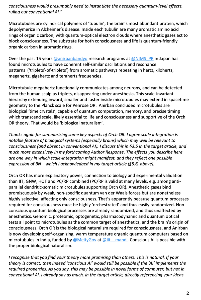 anilkseth's tweet photo. @JosephJacks_ @StuartHameroff Hi @StuartHameroff (cc @JosephJacks_ ) - thx again for your commentary proposal. Here are some thoughts in response. Attaching as 3 screenshots since I am character constrained on X. My remarks are in italics. https://t.co/jm51Ji9R9k
