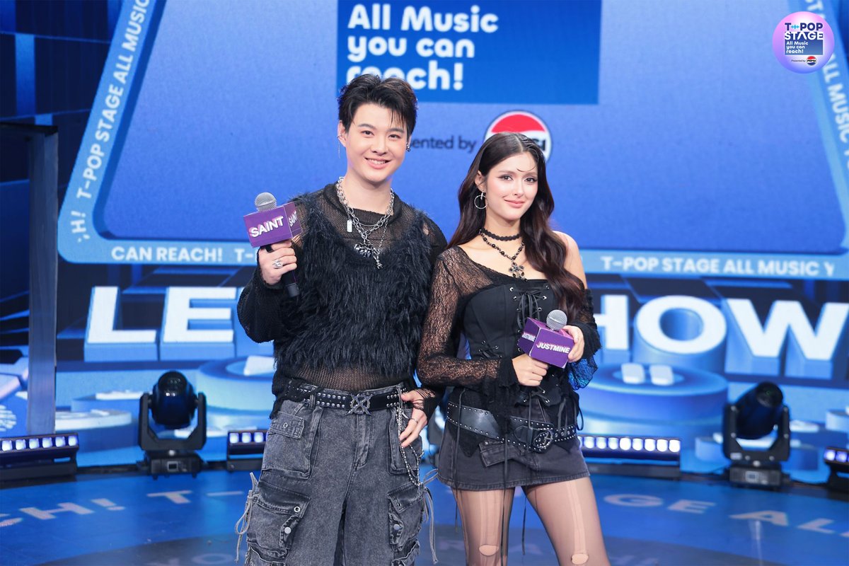 StageTpop's tweet photo. คืนนี้ห้ามพลาด! 💙 พบกับ 
MC #Saint_sup & MC #JustmineJMNK ที่จะมาสร้างสีสันบนเวที!

📍 @Saint_sup & @mali_justmine (@jmnkofficial)

ติดตามชมได้ในรายการ T-POP Stage presented by PEPSI 🤟
All Music you can reach!

#TpopStagepresentedbyPEPSIweek23 / 2026
#TpopStagepresentedbyPEPSI
🔵 วันพฤหัสบดีที่ 11 มิ.ย. 69 เวลา 21.45 น.
#TPOP #WorkPoint23 #WorkPoint
#JMNK #JustmineNika