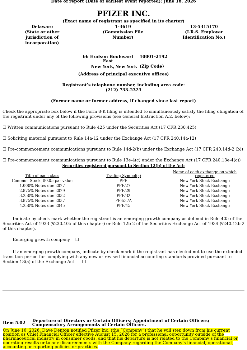 trmnl_data's tweet photo. $PFE: CFO Departure, External Search Initiated

• CFO Dave Denton exits August 15 for consumer goods; departure explicitly unrelated to financials or internal disagreements.
• Interim CFO Guegan named; 20+ year Pfizer veteran who led the Seagen integration in 2024.
• Pfizer running comprehensive internal AND external CFO search — permanent successor unresolved during active multi-acquisition integration phase.