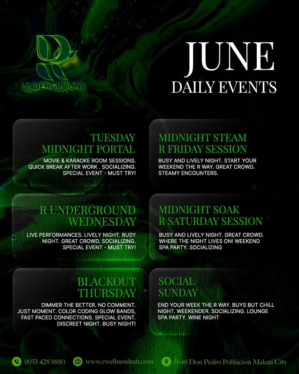 RWellnessHubMnl's tweet photo. Reinventing our weekly event schedule, your preference, your choice! 💛

We’re making sure that every visit feels unique, exciting, and memorable. 💛 #RWellnessHub https://t.co/YeOFySR3Bm
