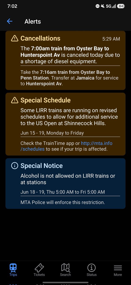 Cole_Un's tweet photo. How the fuck is there a "shortage of equipment"??!! It's the same equipment you have EVERY DAY @LIRR @LIRR_Executive @mta . Why are you such assholes? You just got more money after your little strike stunt. And, ever since its been nothing but CANCELATIONS!!

#lirr #sucks #worst https://t.co/bo1voB4TzD