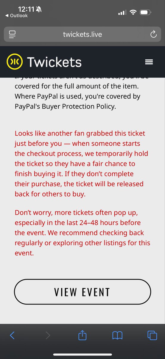 TPicklechips's tweet photo. Starting to feel like none of these tickets actually exist @Twickets https://t.co/28eM2c32kQ