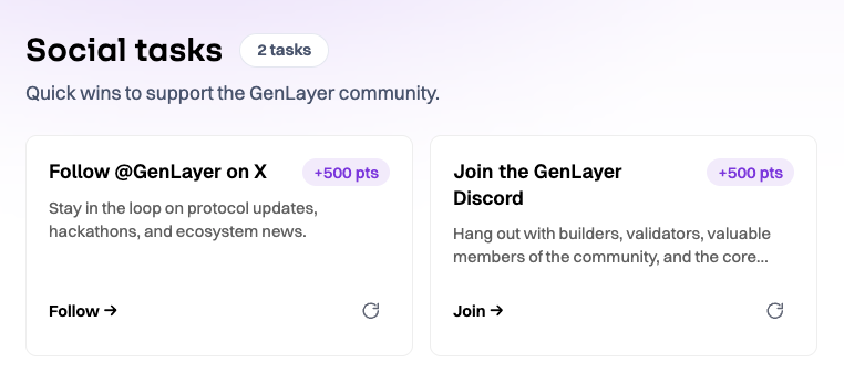 Crypto_Pranjal's tweet photo. GenLayer New Social Tasks: Earn 1,000 Free Points.

Tasks: Follow on X and join Discord

Head to the "Community Contributions" section and complete the new tasks to claim your points.

New users can get started here: https://t.co/SP3qNpefm7
