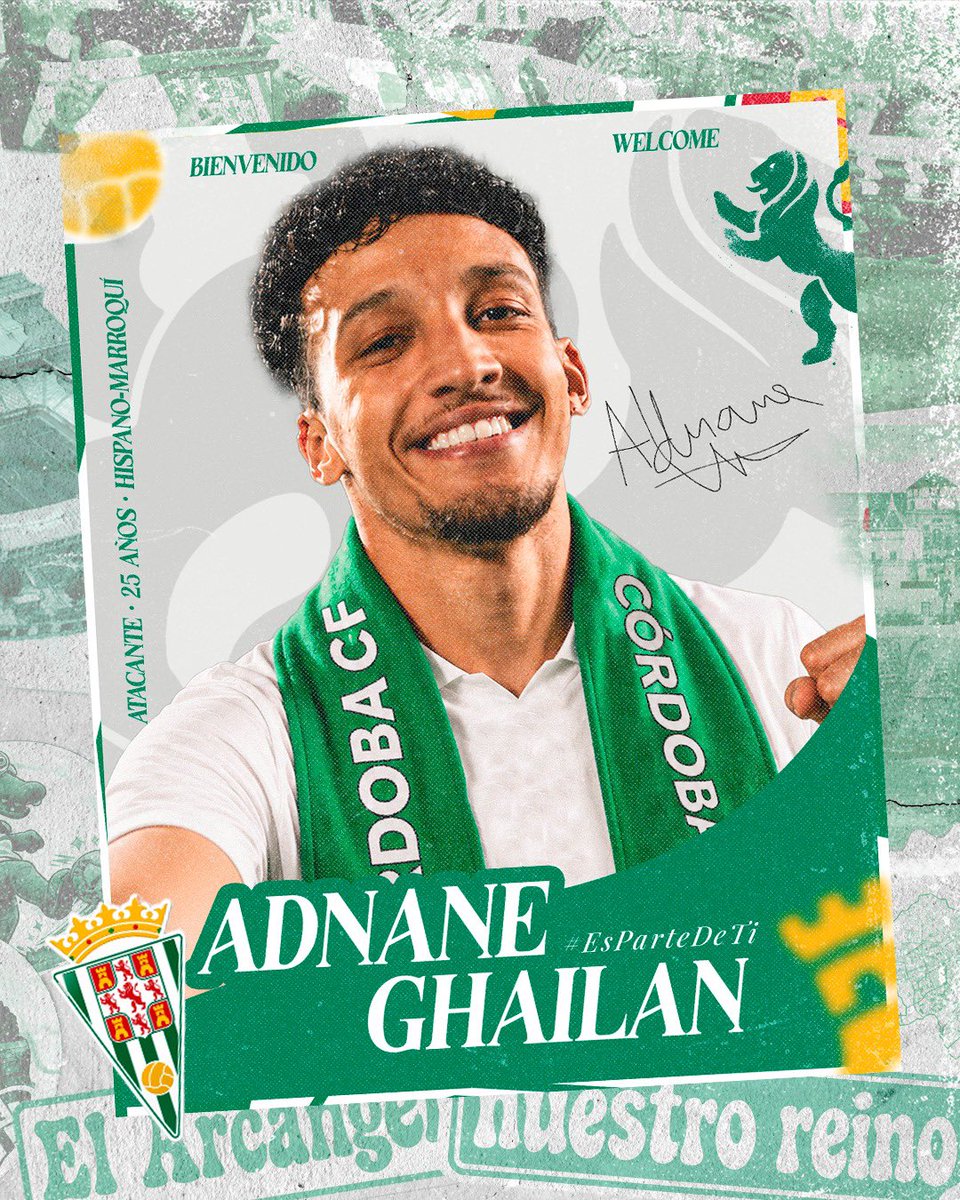 CordobaCF_ofi's tweet photo. ℹ️ COMUNICADO OFICIAL || Adnane Ghailan, nuevo jugador del #CórdobaCF. 
Bienvenido 💪🏻
#EsParteDeTi https://t.co/bfZc8YDD5v