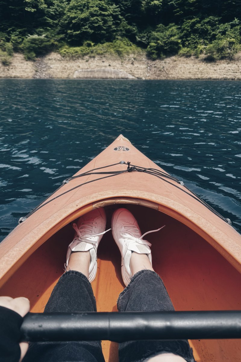 mo_______77's tweet photo. 四万湖でカヌー🛶 https://t.co/bGZSonQLQB