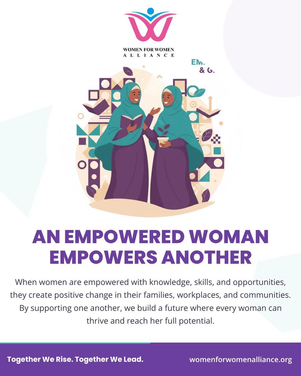 w4walliance's tweet photo. When one women rise, she creates opportunities for others to rise with her.

#educationforall #womenempowerment #womenforwomenalliance https://t.co/3SsJVHh3A6